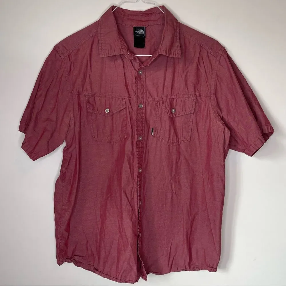 The North Face‎ Large Red-Wine Short Sleeve Button Down Shirt